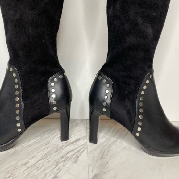 Aquatalia Rolla Black Suede Tall Boot 8 1/2 - Picture 9 of 16